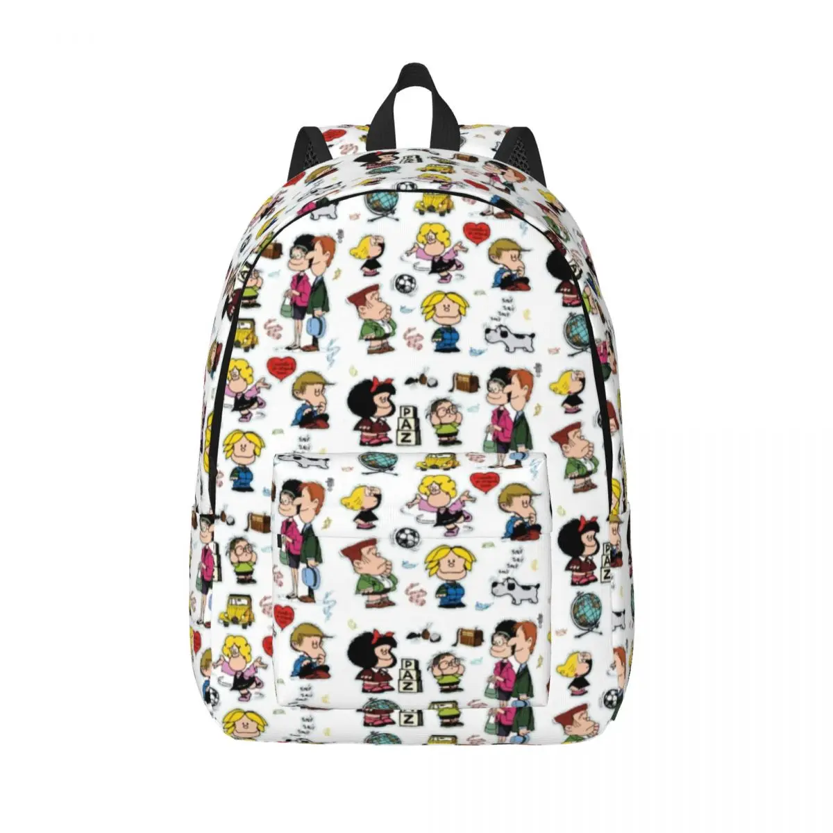 Mafalda And Her Characters for Men Women Student School Bookbag Canvas Daypack Middle High College Gift