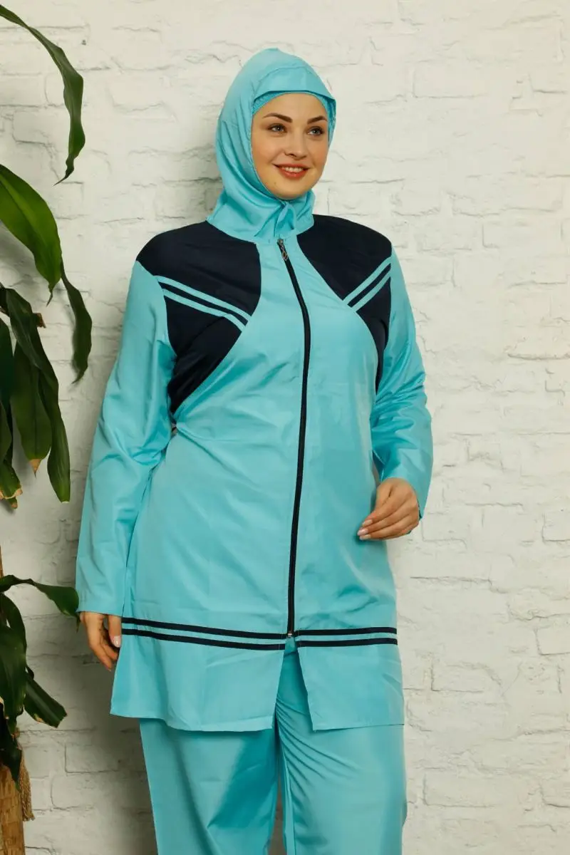 Fashion line full hijab plus size swimwear 32002