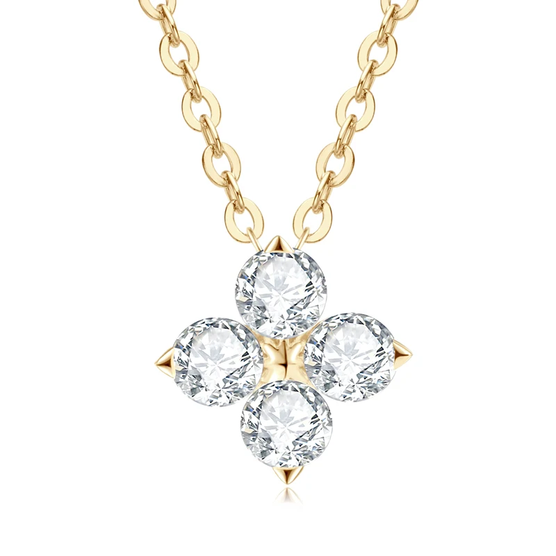 NONE RAPRGOLD Moissanit Diamant Klee Anhänger Halskette für Frauen S925 Sterling Silber Blume Halsketten Edlen Schmuck Geschenke Collares 6