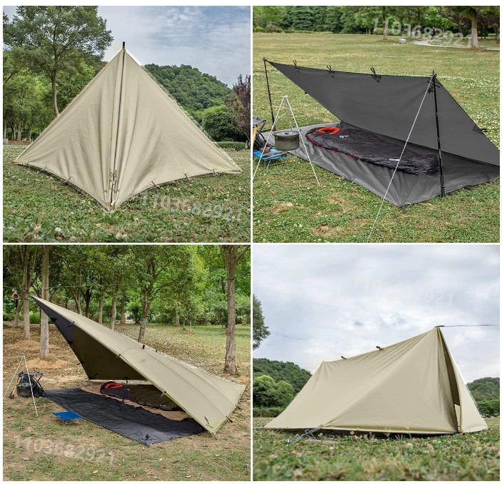 19 Hängematten: Reines Grün, Olivgrün, grünes wasserdichtes Vordach, geeignet für Installation und multifunktionales Outdoor-Camping und – Detail 13