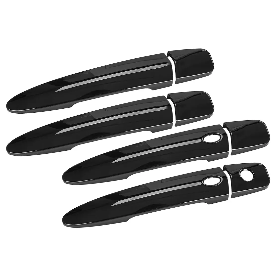 Exterior Side Door Handle Cover Cap Molding Trim with 1 Keyhole & 2 Smart Hole Gloss Black Fit For Nissan Maxima Sedan 2009-2014