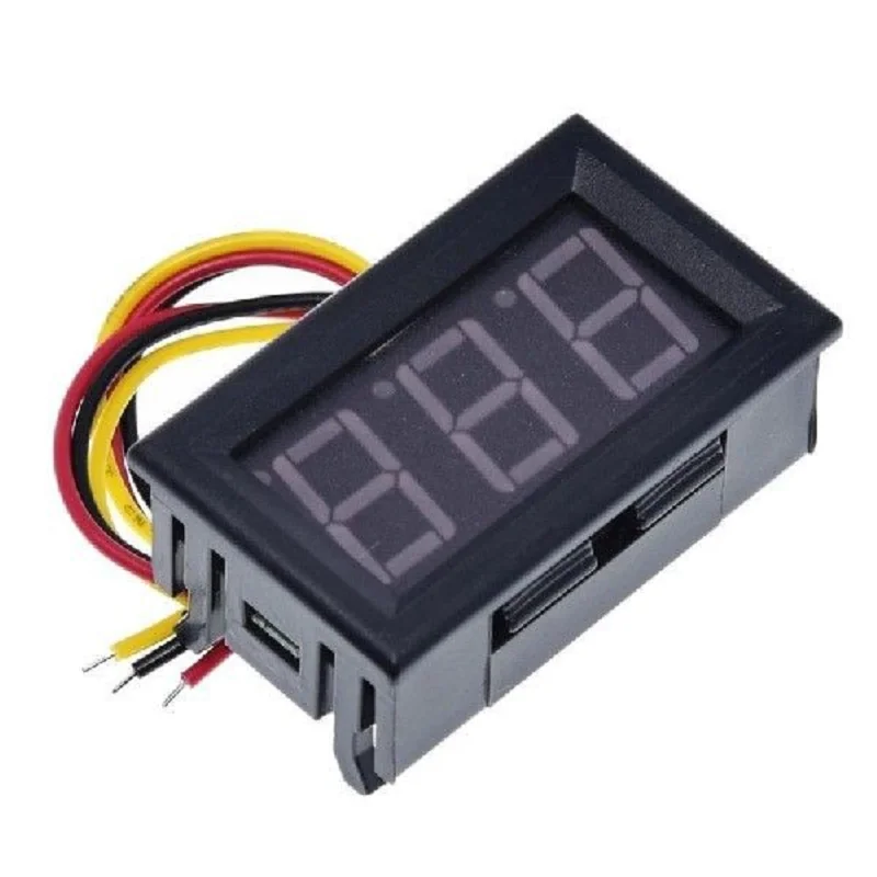 3 Wire 0.56 Inch Red LED Digital Voltmeter DC 0-100V Mini Digital Voltage Meter Head Voltage Monitor