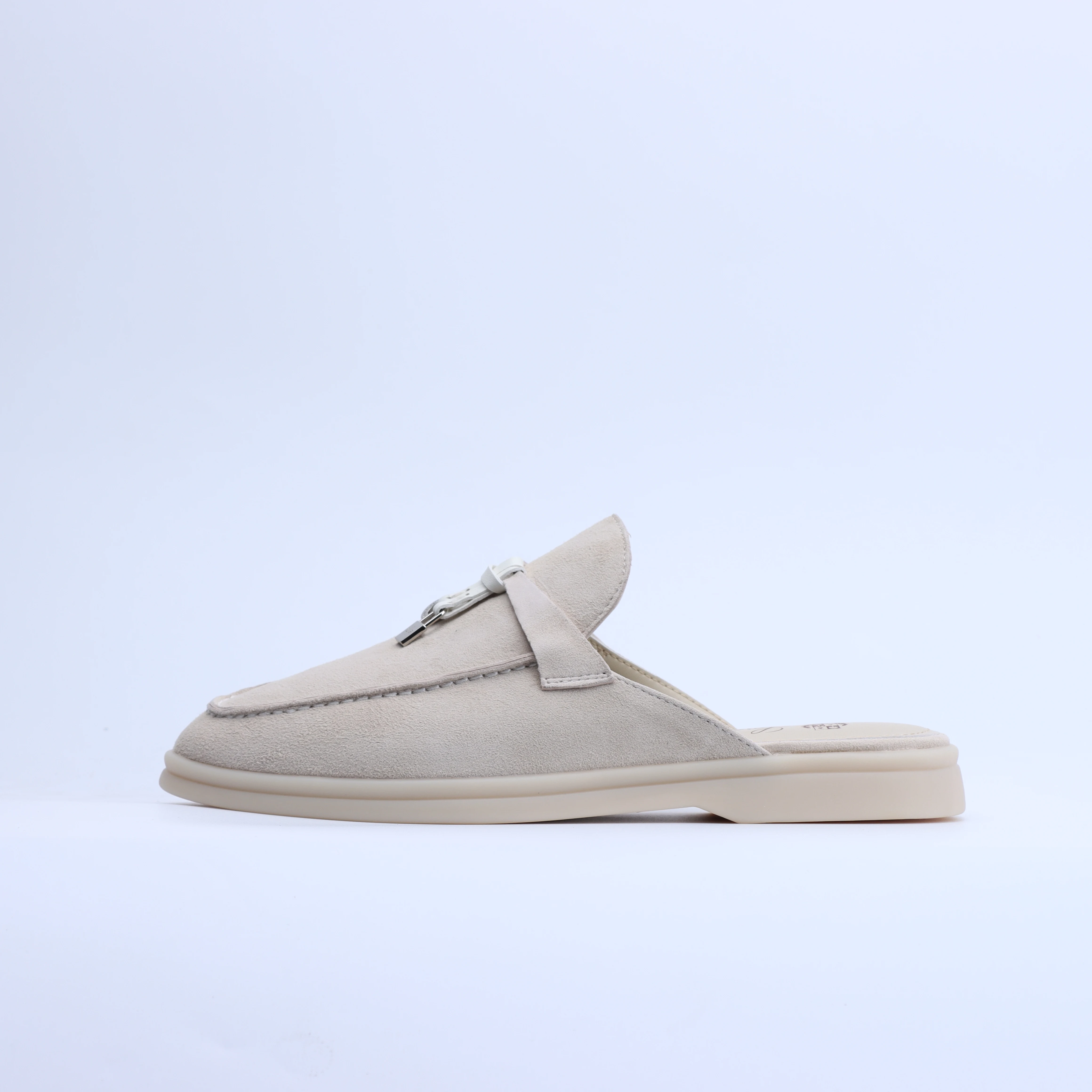 

High Quality Women's Suede Leather Mules Summer Slip-On Casual Shoes Flat Sole Moccsins Loafers for Comfortable Footwear