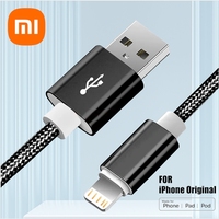 Xiaomi Metal Nylon Braided USB Charger Cable for iPhone14 13 12 Plus X XR XS Pro Max iPad Fast Charging Data Cord 1m 1.5m 2m 3m