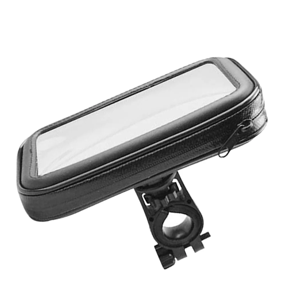 

Motorcycle Phone Mount Waterproof Holder Shockproof Vibration Black PU Case Adjustable Joint Bike Handlebar