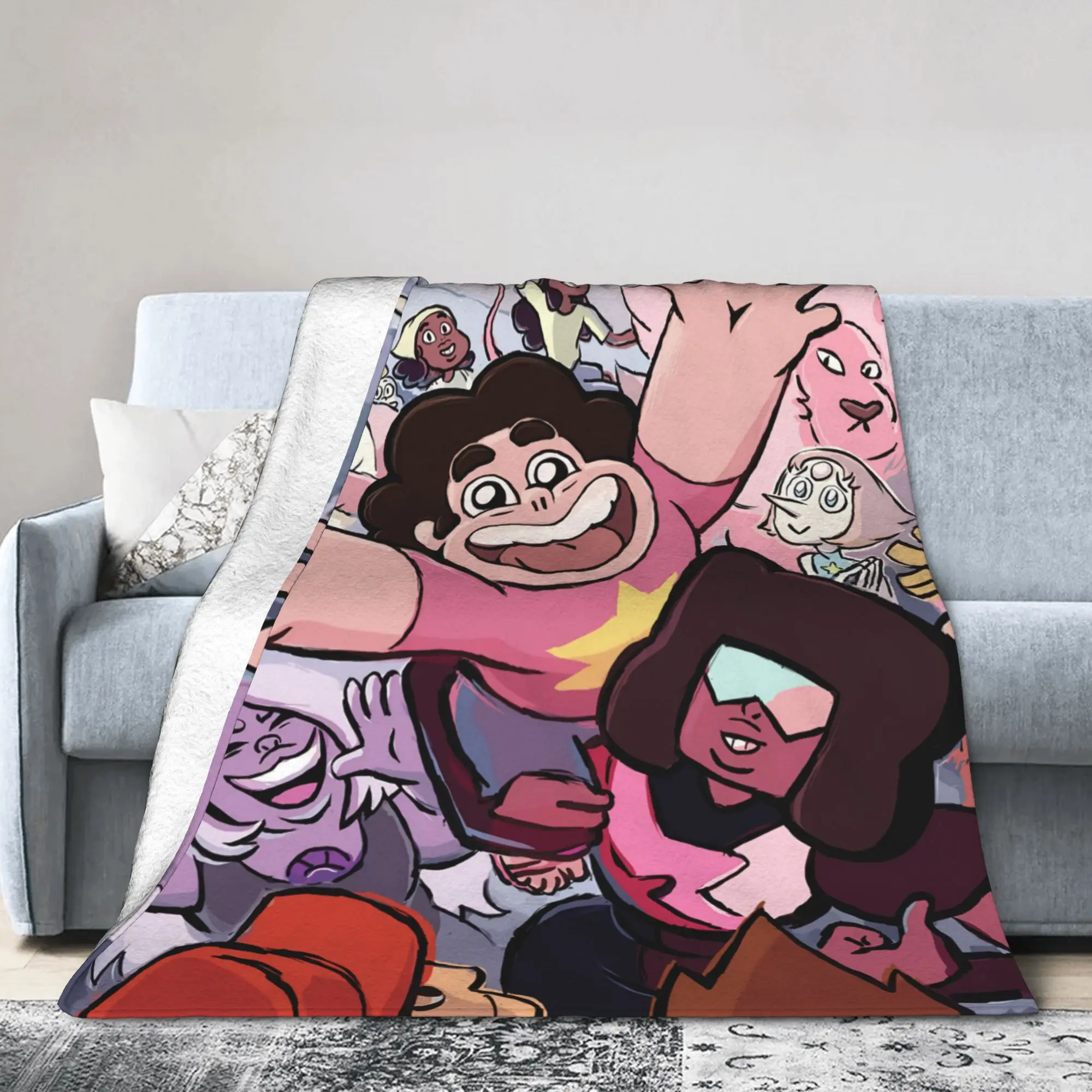 Steven Universe Cartoon   Coral Fleece Plush Throw Blankets  Blankets for Sofa Office Warm Bedding Throws,