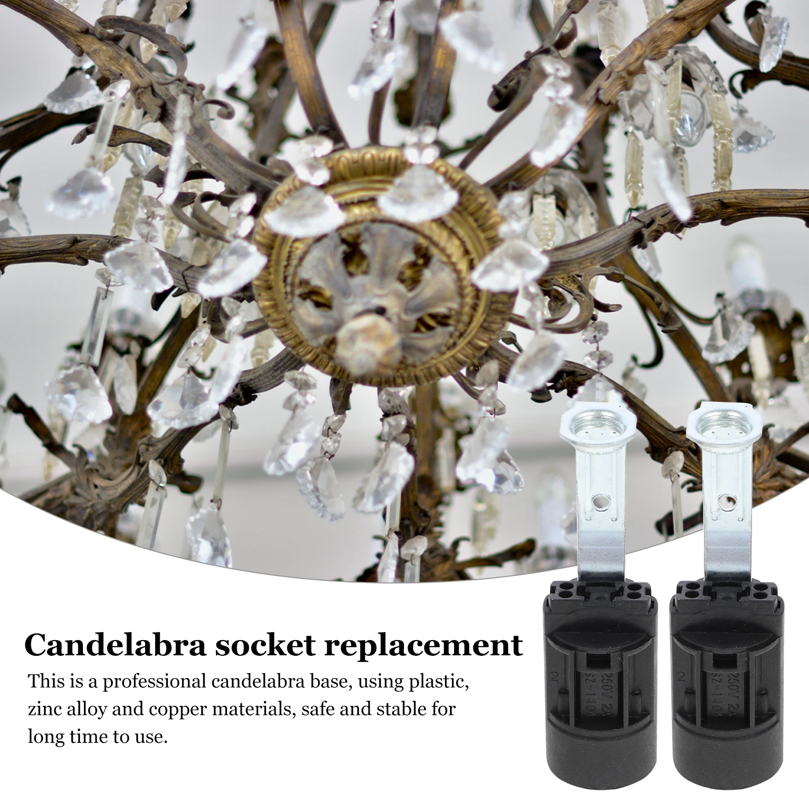 

Candelabra Socket Replacement 10 Pcs E14 Light Base Holder Zinc Alloy Bulb Fixture for Chandelier Mounting Bracket