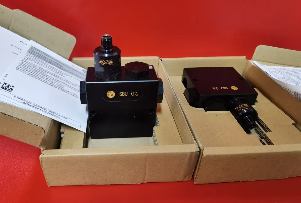 Two IFM SBU624 Flow Sensors In Stock For Package Shipping