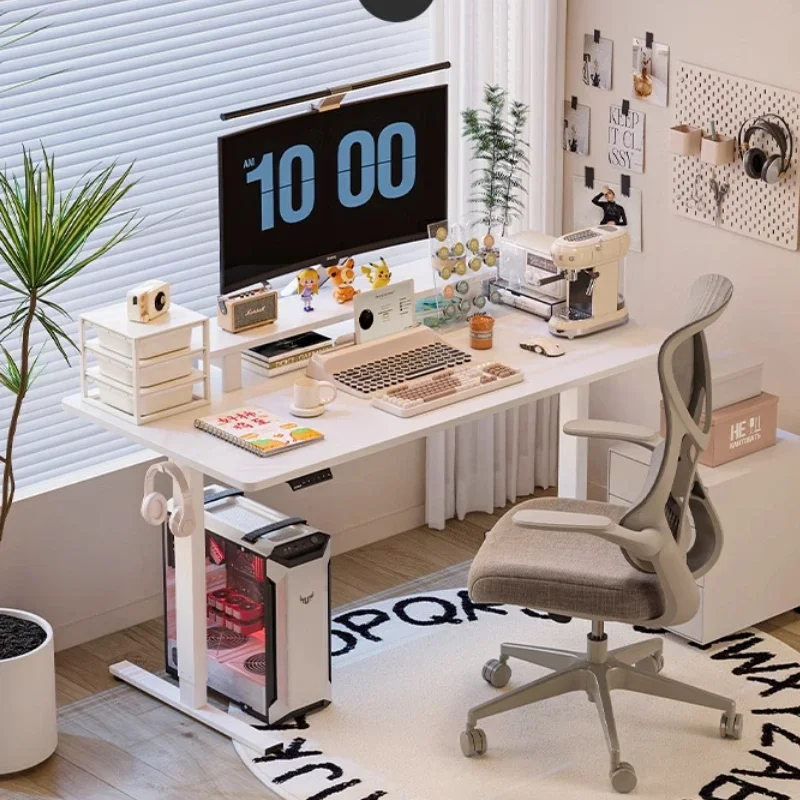 Asthetic Designer Luxury Desk Office Wood Manager Electric Pc Office Desk Computer White Adjustable Escritorio Office Furniture