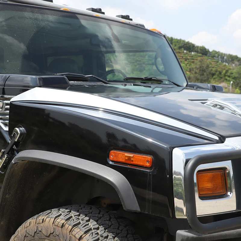 For Hummer H2 2003-2009 cover decorative sequins Car hood decorative sequins Car decorative accessories Stainless steel Gloss