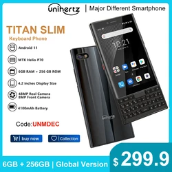 Unihertz TITAN SLIM Smartphone, versión global, 6 GB + 256 GB, Android 11, teléfono móvil con teclado Qwerty, 48 MP, NFC, 4100 mAh, teléfono móvil 4G