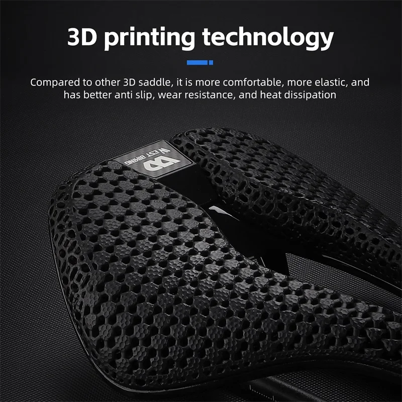 WEST BIKING 3D Printed Bicycle Saddle Ultralight Carbon Fiber Breathable Soft Cushion MTB Road Bike Triathlon Race Cycling Seat