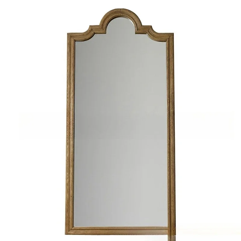 

American solid wood retro full-length mirror model room full-body floor mirror clothing store