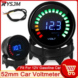 AD 52mm Voltmeter Car LED Digital Voltage Monitor Panel Colorful Volt Meter Volt Gauge Display Waterproof 8~18V Car Accessories