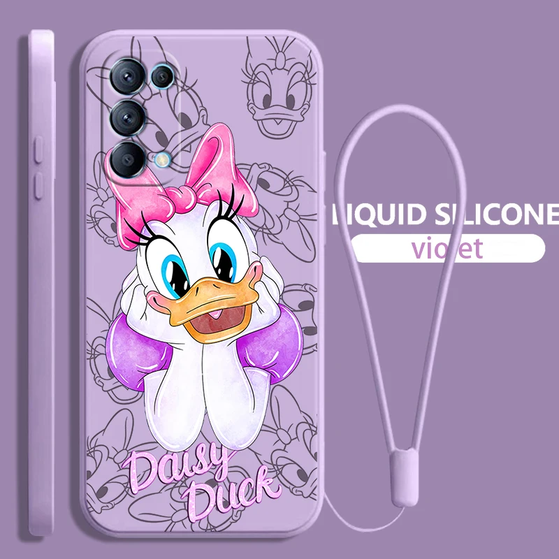 Donald Duck Daisy Cute For OPPO Find X6 X5 X3 X2 Neo Pro Lite A5 A9 2020 A53S 4G 5G Silicone Soft Liquid Rope Phone Case Cover