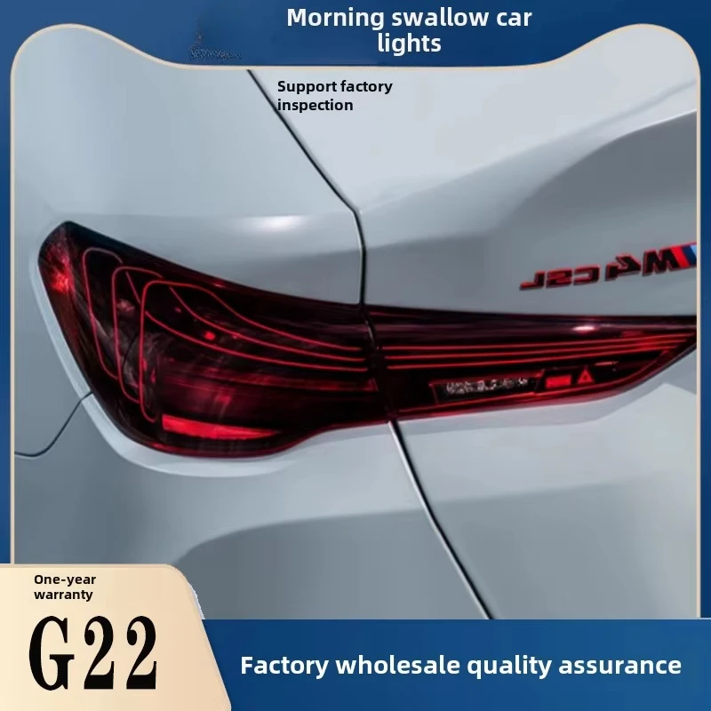 New 4 Series G22 Tail Light Assembly for 20-23  M4 Restoration CSL Driving Brake LED Lamps Red Lens 12V Rear Position