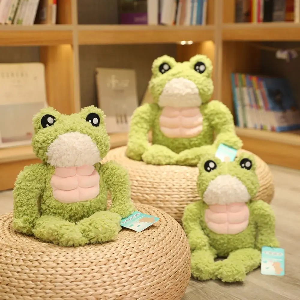 

Cute Plushies Strong Frog Interactive Fluffy Muscular Duck Stuffed Animal Comfortable Handmade Soft Muscle Frog Doll Gifts
