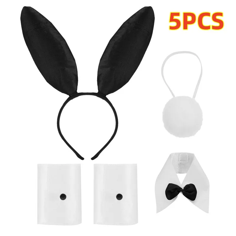 New Rabbit Ears Headband Cosplay Suit for Christmas Halloween Party Women's Sexy Bunny Role Playing Costume Props Accessories