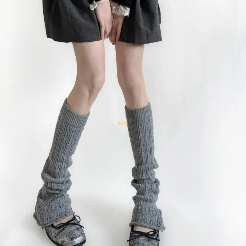 1 Pair Breatahble Leg Warmer Comfortable Knitted Socks Sleeve for School Daily