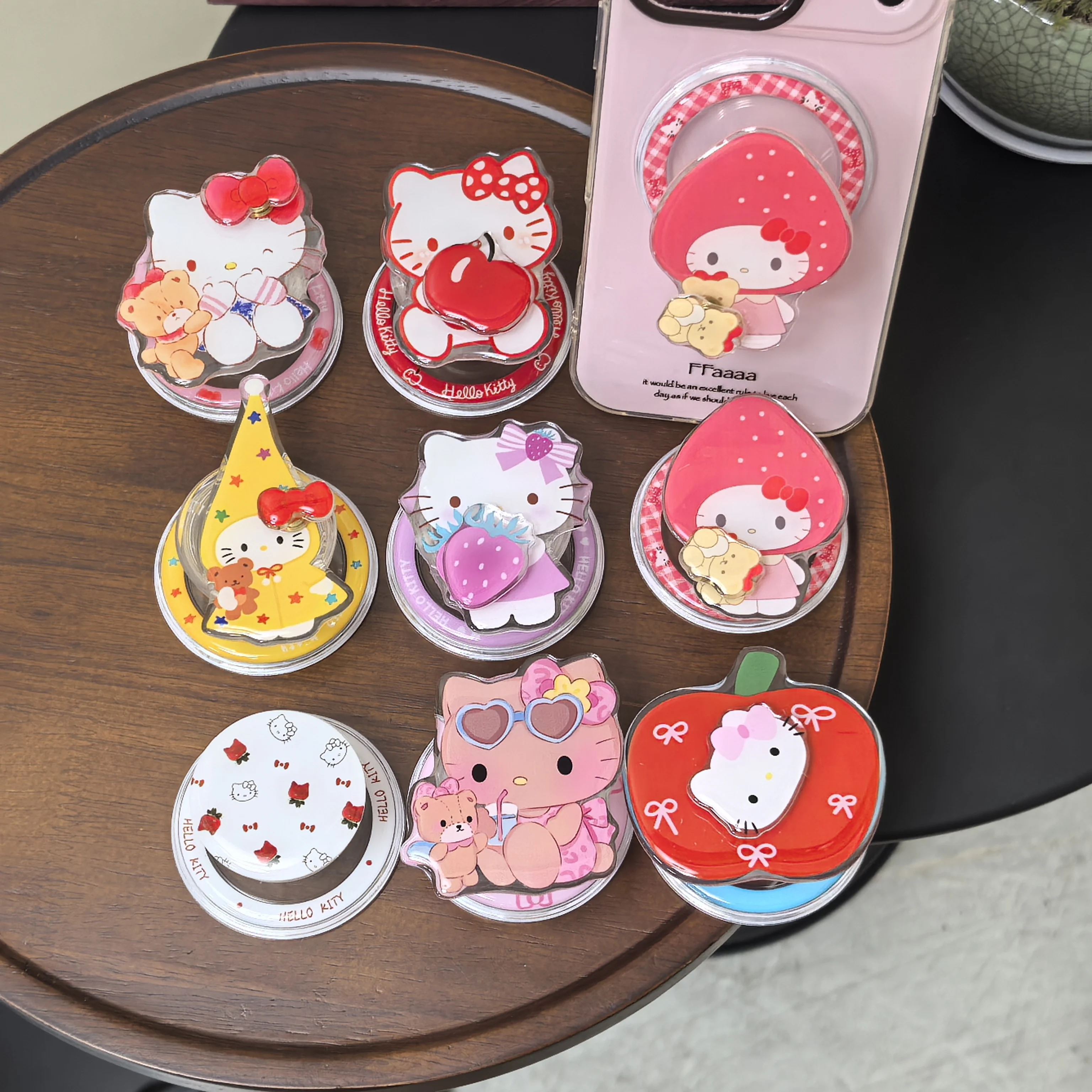 Kawaii Sanrio HelloKitty Melody Girlish Magnetischer Handyhalter für Samsung S26Ultra S25 Faltbarer Desktop-Kickstand-Halter