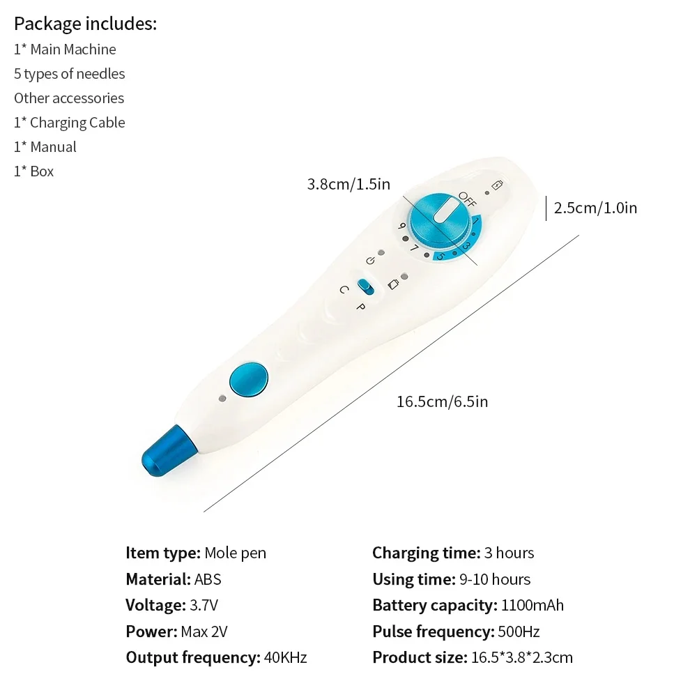 Stylo à plasma professionnel pour traitement de l\'acné, machine de beauté, anti-déformable, lifting de la peau, élimination des verrues, taupe