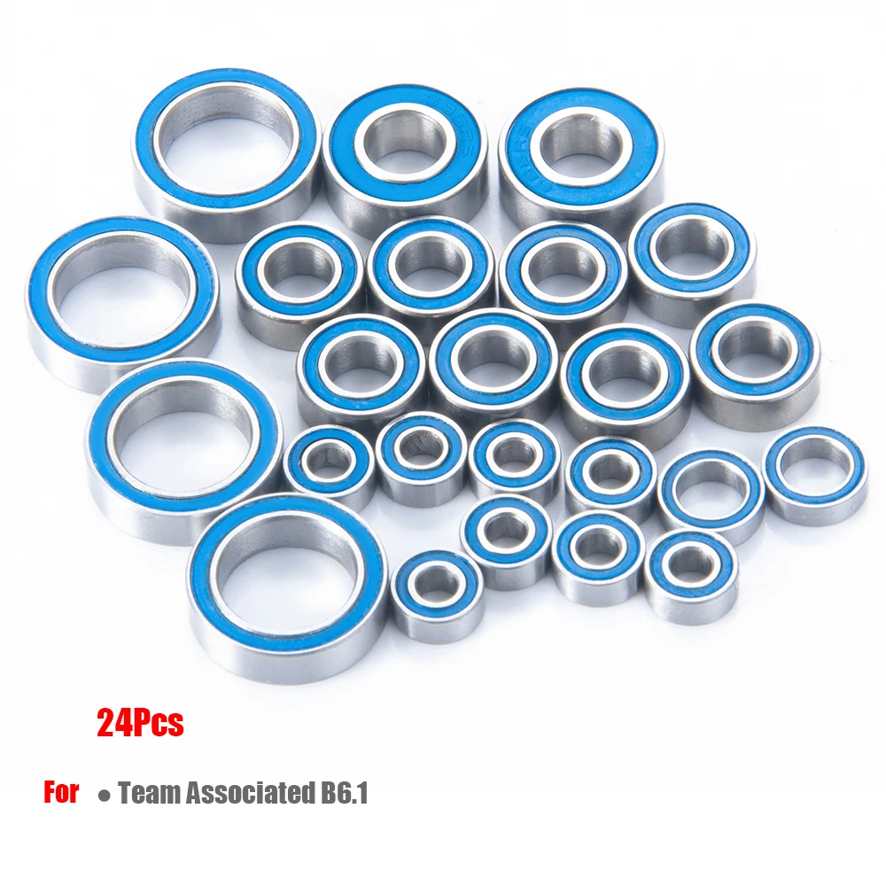 AXSPEED 24Pcs Wheel Hub Sealed Bearing Kit for Team Associated B6.1 1/10 RC Buggy Car Truck Model Upgrade Parts