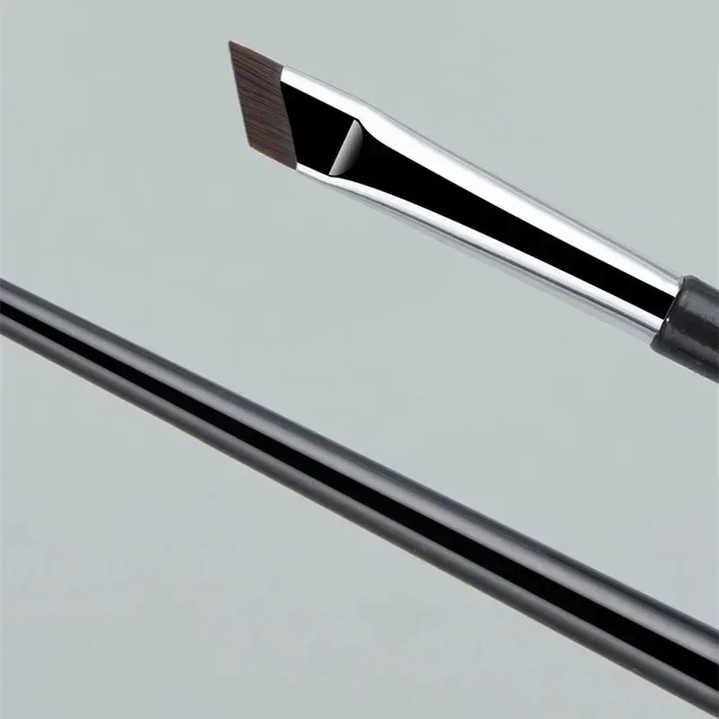 2 uds cepillo delineador de ojos de hoja en ángulo cepillo de cejas fino ultrafino cepillos de delineador de ojos de hoz plana herramientas de maquillaje delineador de ojos en ángulo fino