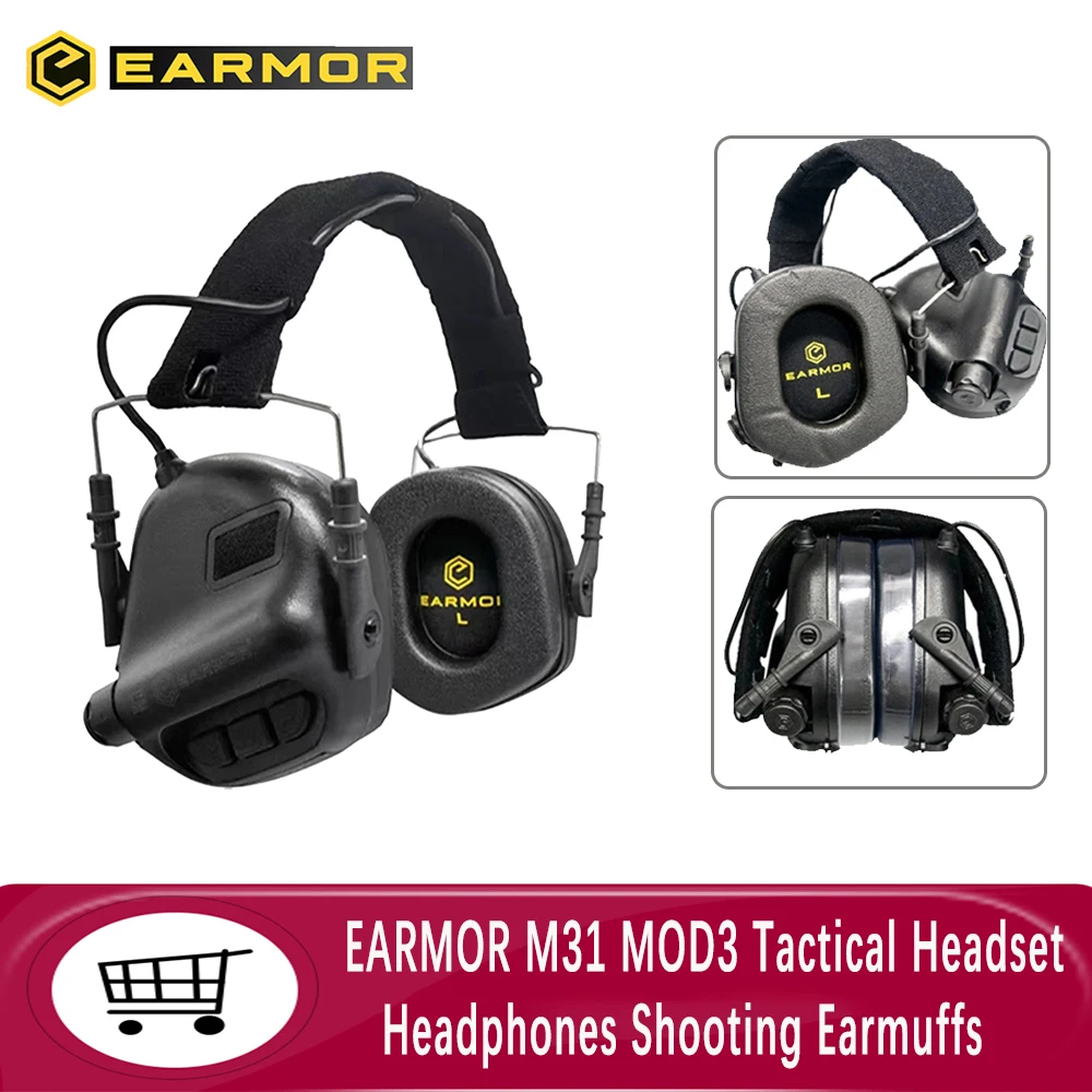 EARMOR M31 MOD3 head-mounted shooting earmuffs tactical noise-cancelling headphones hunting active noise-cancelling headphones