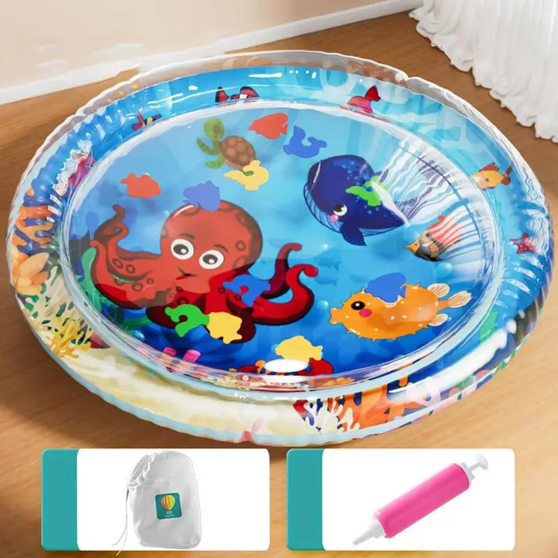 Almohadilla de agua flotante para gatear, tapete de juego de agua inflable, divertido, juguetes sensoriales, cojín de juego de agua para bebés y niños pequeños, regalos