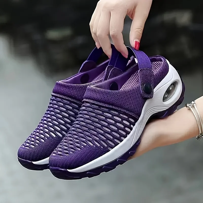 Women's Breathable Flying Woven Knit Sneakers Soft Cushion Non Slip Lace Up Walking Shoes, Lightweight Mesh Comfort Casual Daily Sports Shoes, All Season Elderly Flat Trainers for Outdoor Walking Daily Wear Multi Color Fashion Ladies Footwear
