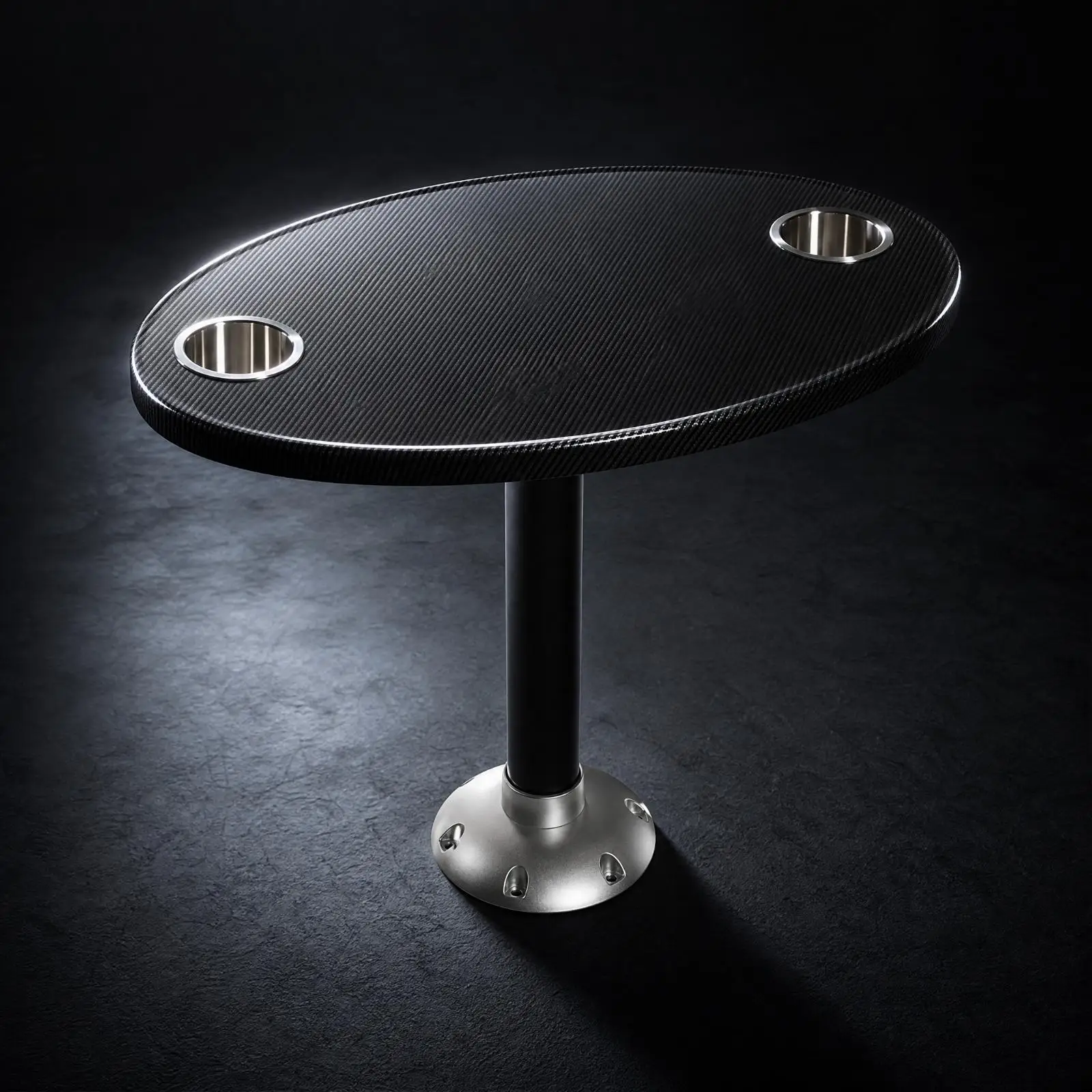 Rotating Boat Table with Detachable Surface and Storage for Fishing Yacht Interior