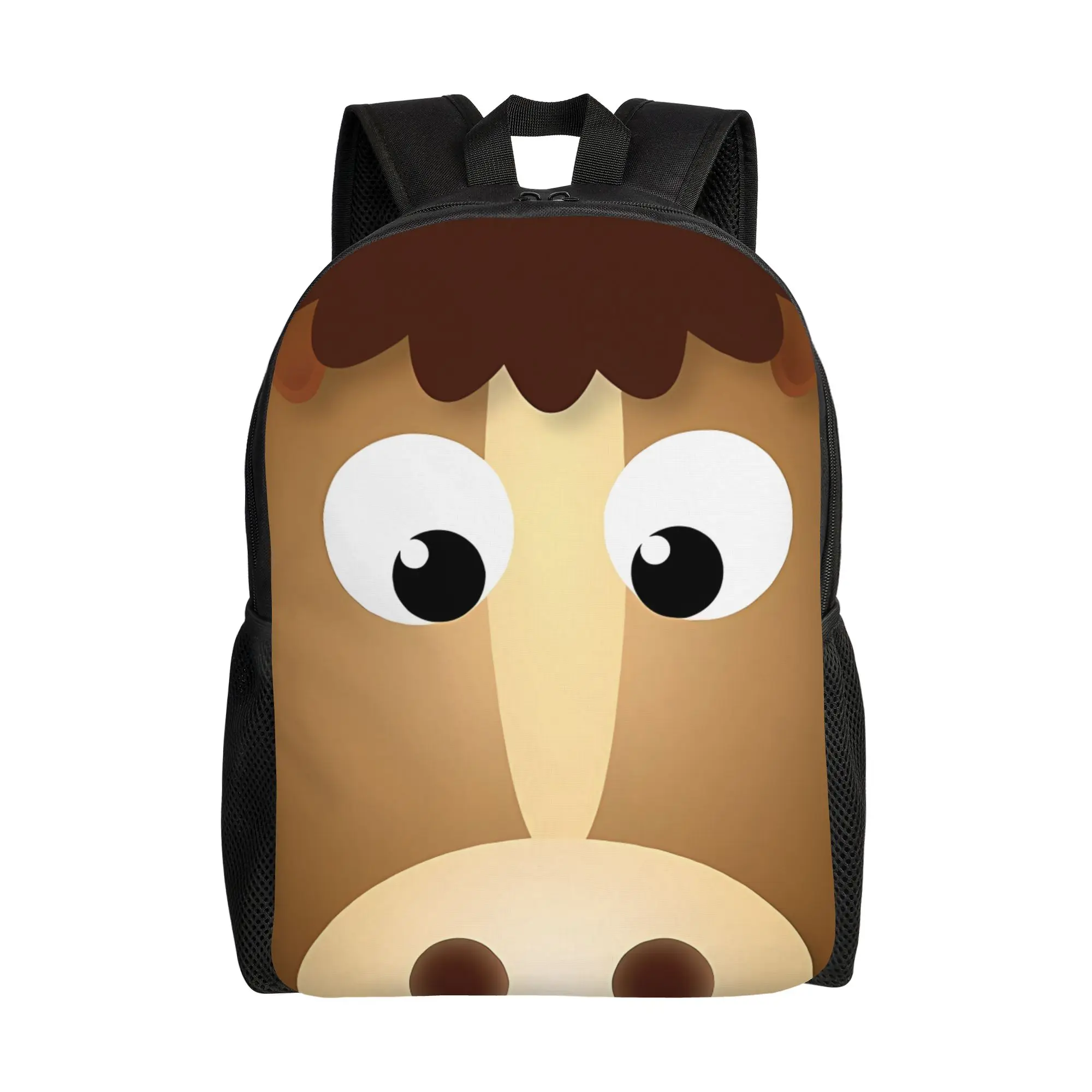 Horse Chinese Zodiac Lunar Year Animal Face Backpack Students Daily cute mochila Large Capacity Laptop Bag Back To School