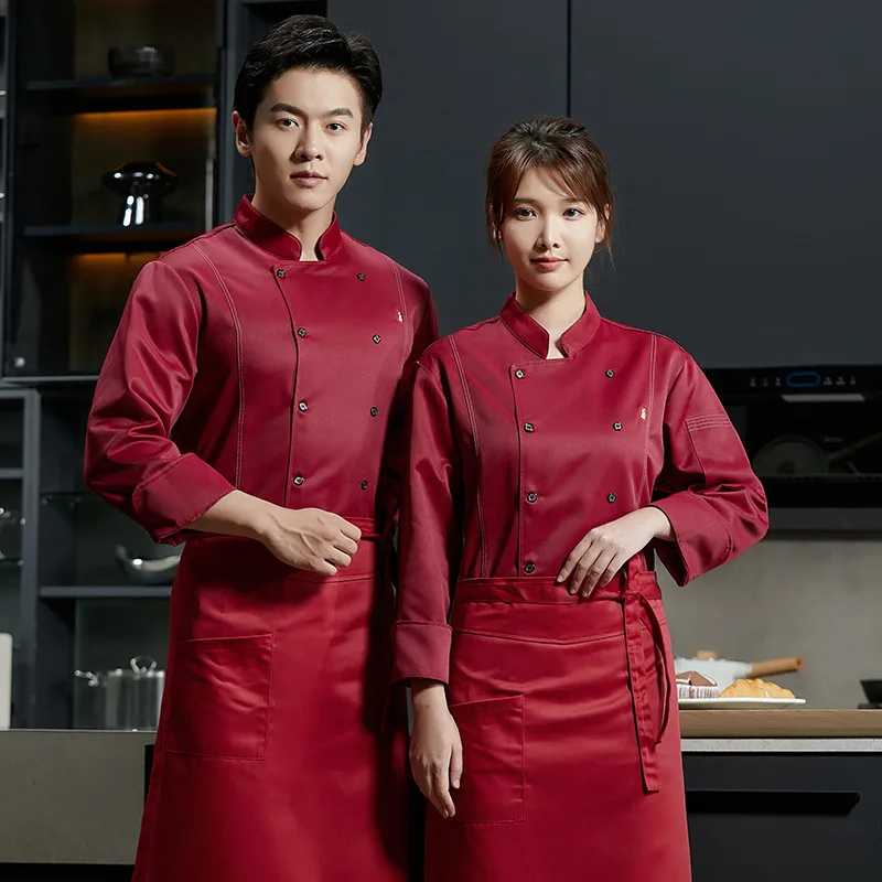 Nongjiale Hotel Chef Overalls Long Sleeve Autumn Winter Bread Cake Shop Baker Uniform Decoration Master Outfit