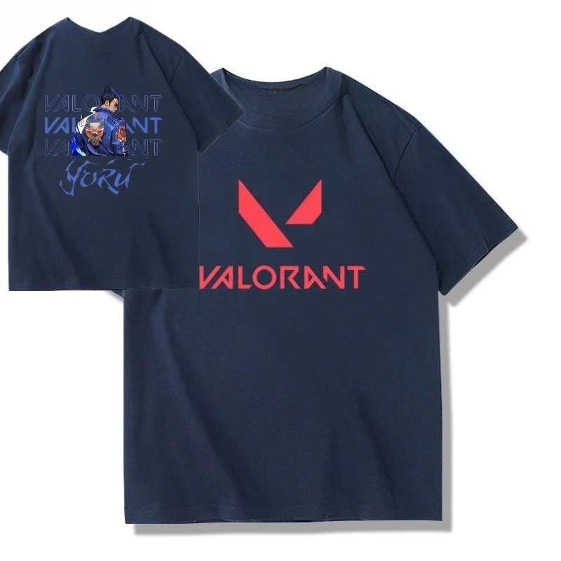 

Summer VALORANT VALORANT Night Dew Surrounding The Same Short-sleeved T-shirt Men's and Women's Casual Crew Neck Top Clothes