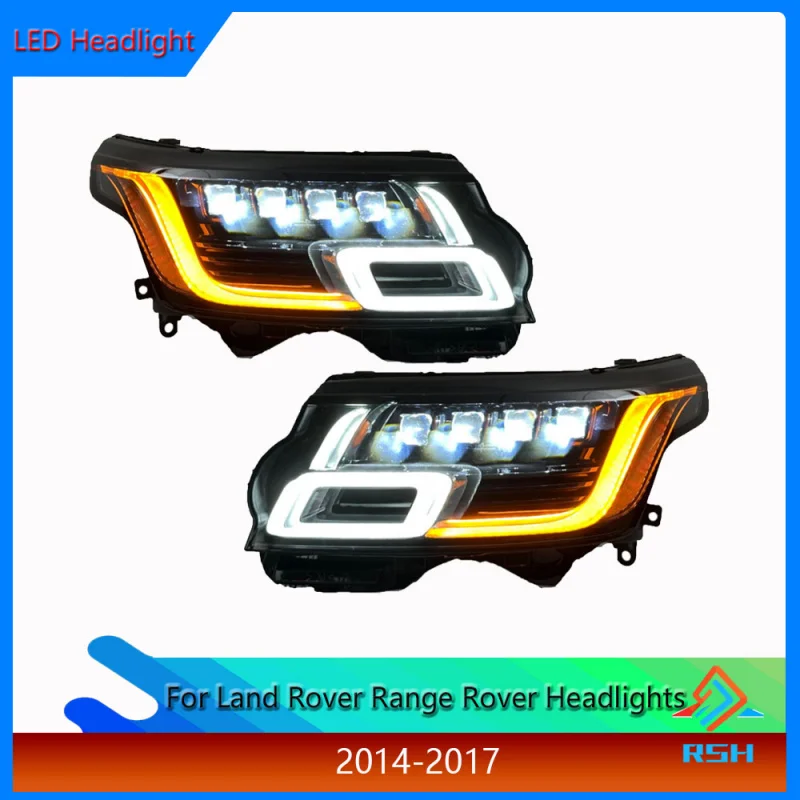 Headlight Assembly For Land Rover Range Rover Vogue 2014-2017 Custom Designed Upgrade Matrix Quad Eye Full LED Front Light