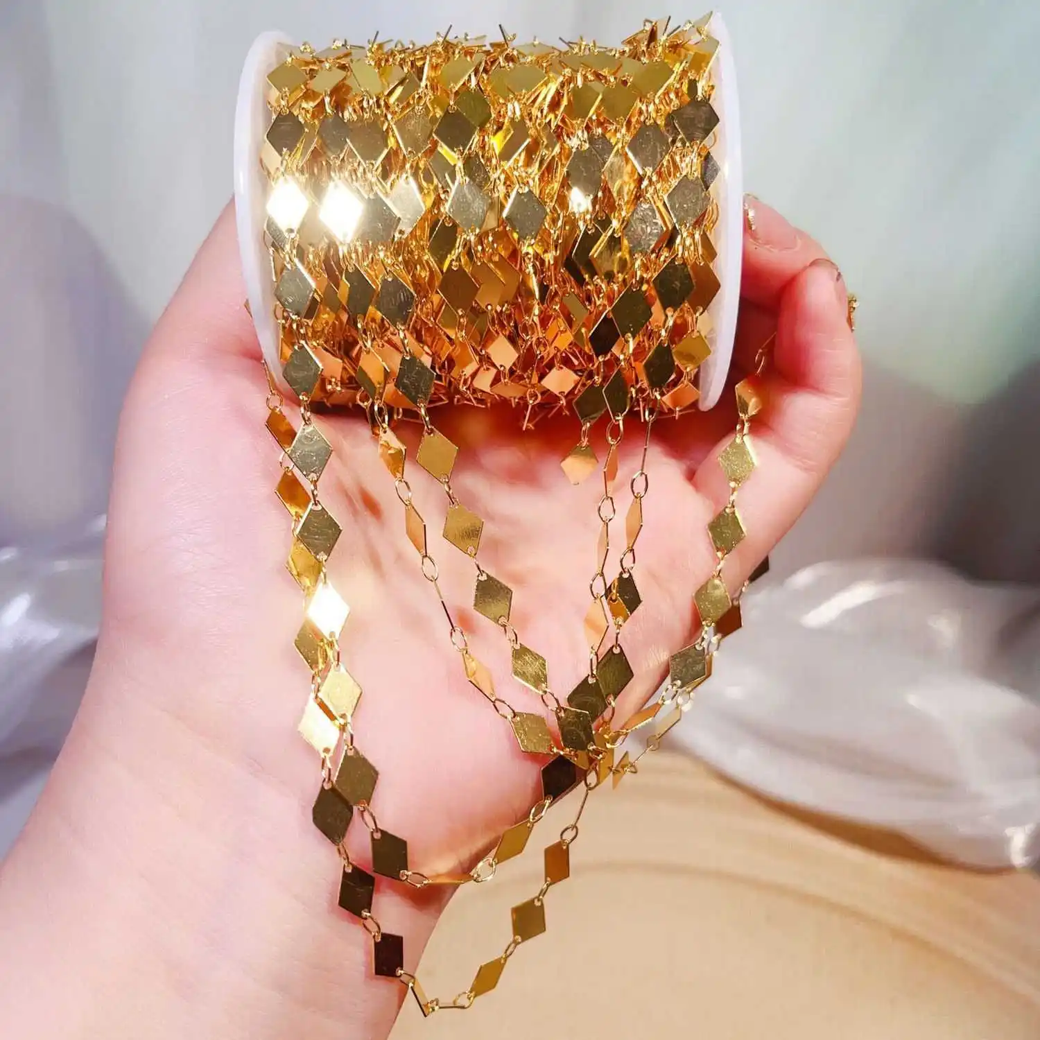 

0.5Meter 1Meter 2Meters Geometric Rhombus Copper Chains DIY Bracelet Necklace Clothing Jewelry Accessories