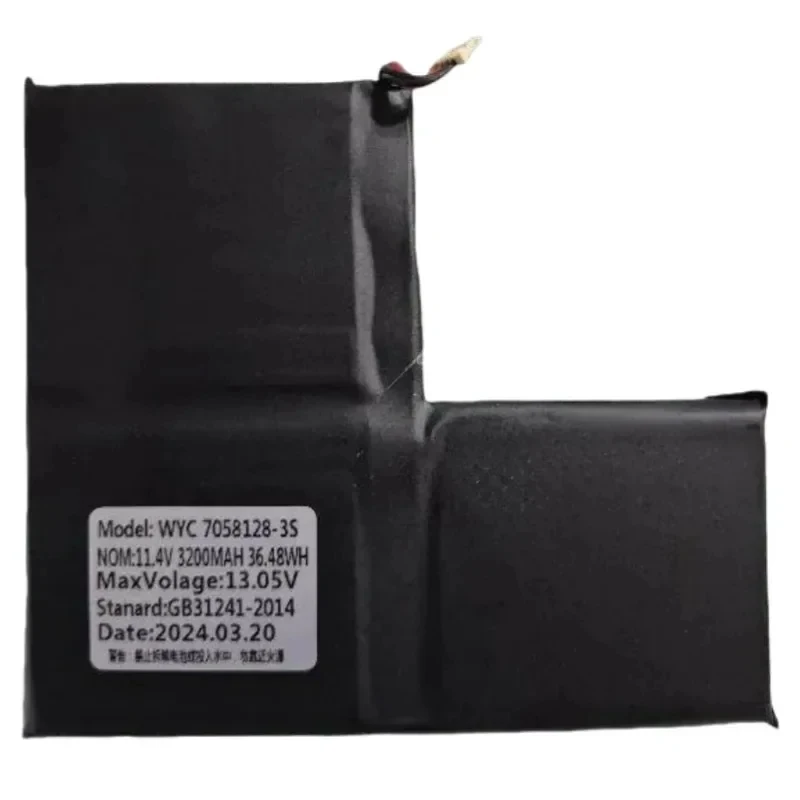 Batterie pour Netbook WYC7058128-3S 11.4V 3200mAh 36.48Wh CPU N100, 4 broches 4 fils, pour mini-ordinateur portable Crelander P8 Pocket 8 de 8 pouces, testée à 100%