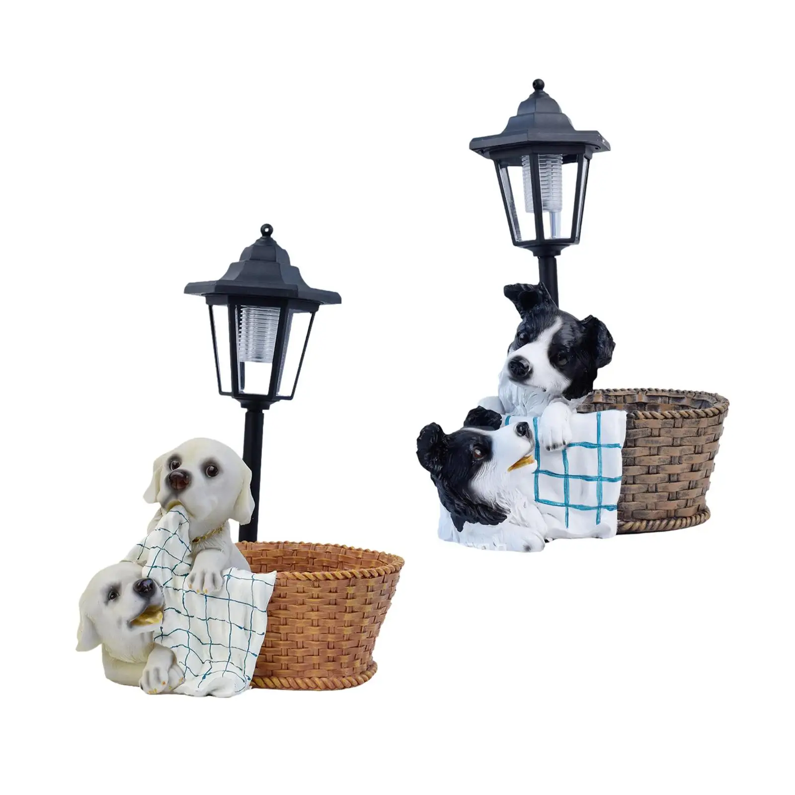 

Outside Solar Light Figurine Handicraft Lovely Decorative Garden Decor for Housewarming Porch Entrance Gardening Country