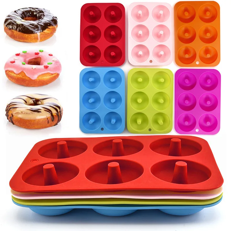 Silicone Donut Mold 6-chamber Non Stick Easy To Demold DIY Baking Tray Cookie Cake Dessert Kitchen Making Tool