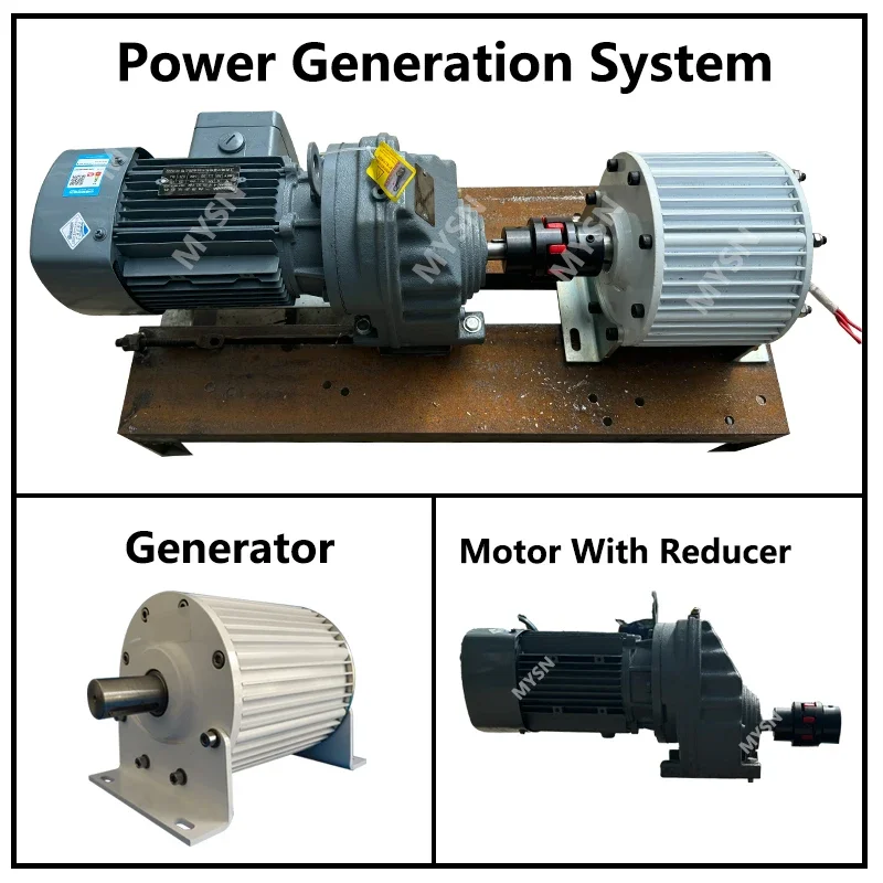 Low Speed 20KW 30KW Gearless Permanent Magnet Generator 96V 220V 380V AC Alternators Power Generation System For Homeuse