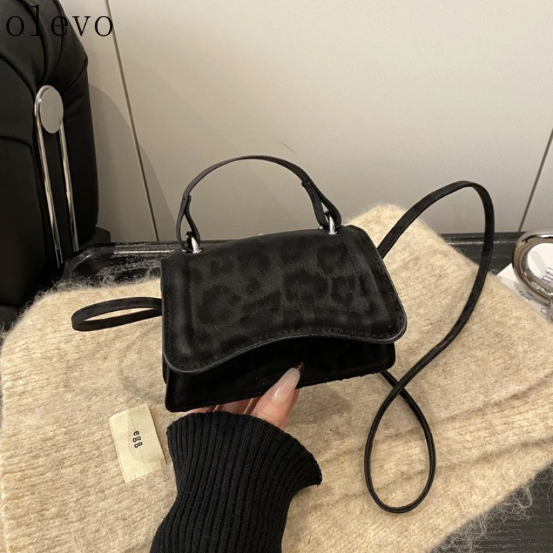 

New Leopard Print Trendy Crossbody Bag Fashion Mini Crossbody Bag for Women Shoulder Bag Simple Casual Handbag Small Square Bags