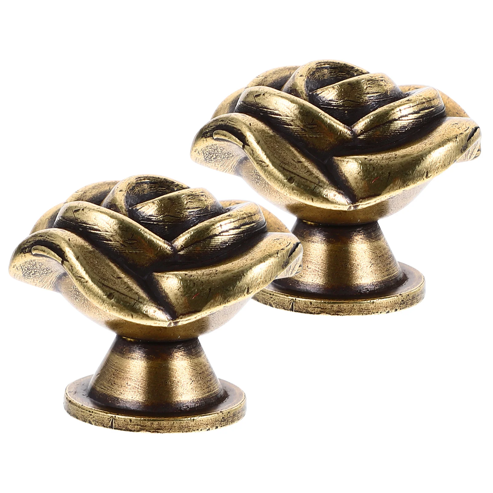 

2Pcs Zinc Alloy Vintage Cabinet Knobs Rose Flower Shape Drawer Pulls Suitable for Home Furniture Handles Cabinet Knobs