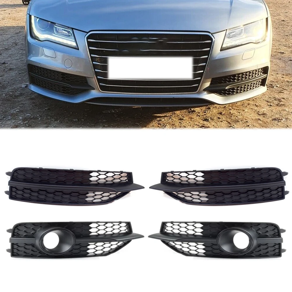 Fog lamp Mask Grille Front Bumper Fog Light Cover Frame For Audi A7 S7 SLine 2011-2014 4G0807681E9B9 4G0807682K01C