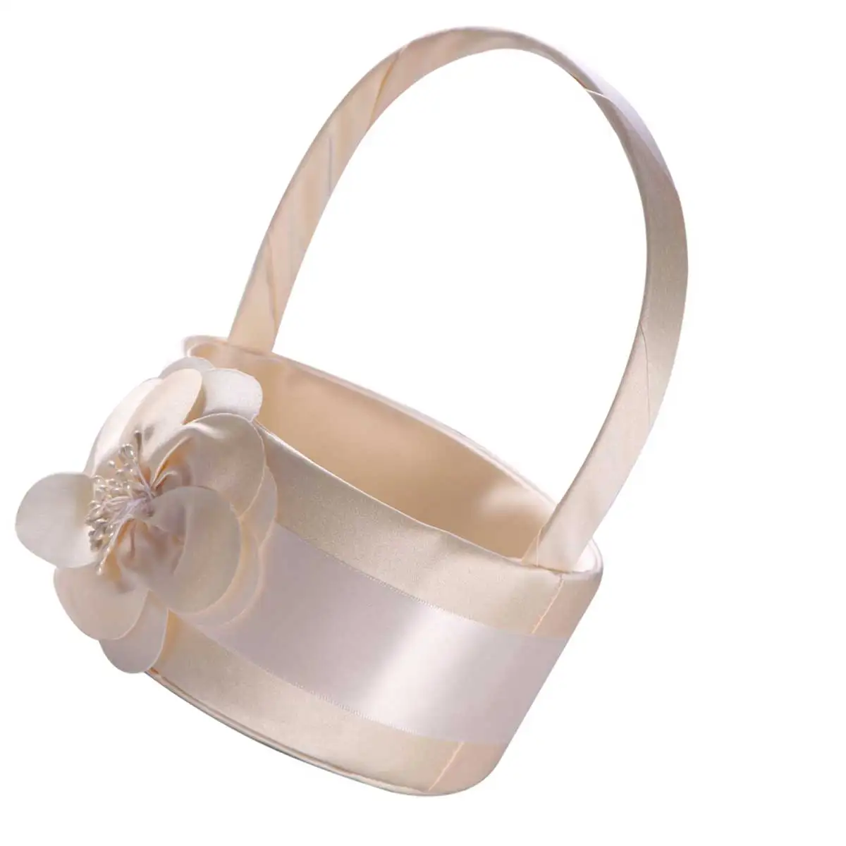 

Wedding Flower Girl Basket Handmade Wicker Baskets for Candy Small Gifts Confetti Cards Bridal Accessories Storage