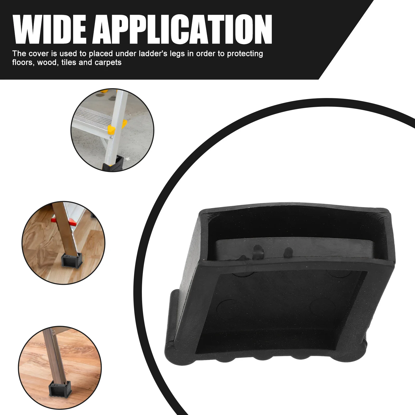 Couvre-pieds d'échelle antidérapants, 4 pièces, coussinets de Protection durables en caoutchouc pour Protection du sol d'échelle domestique, isolation phonique antidérapante