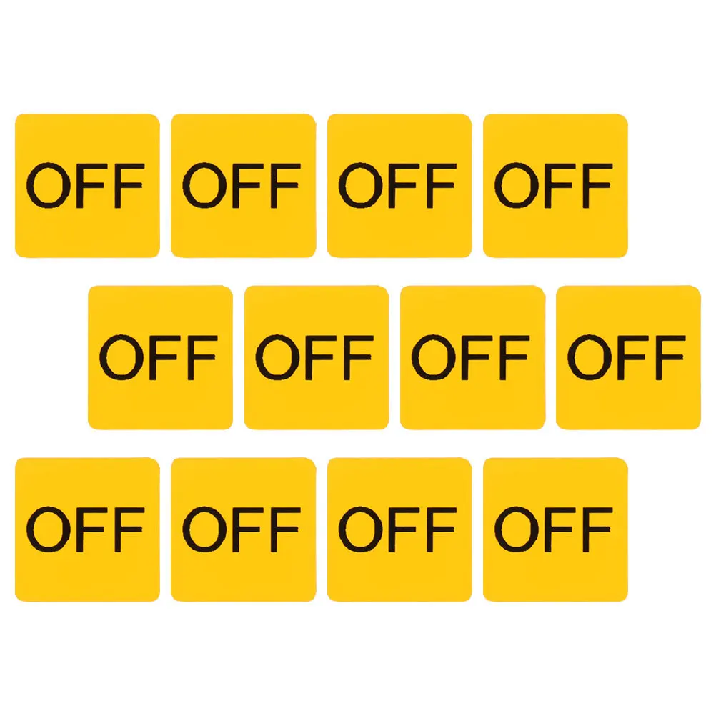 

12 Sheets Device Switch Off Stickers PVC Caution Labels Multi-Use Warning Decal for Home Kindergarten Nursery Safety