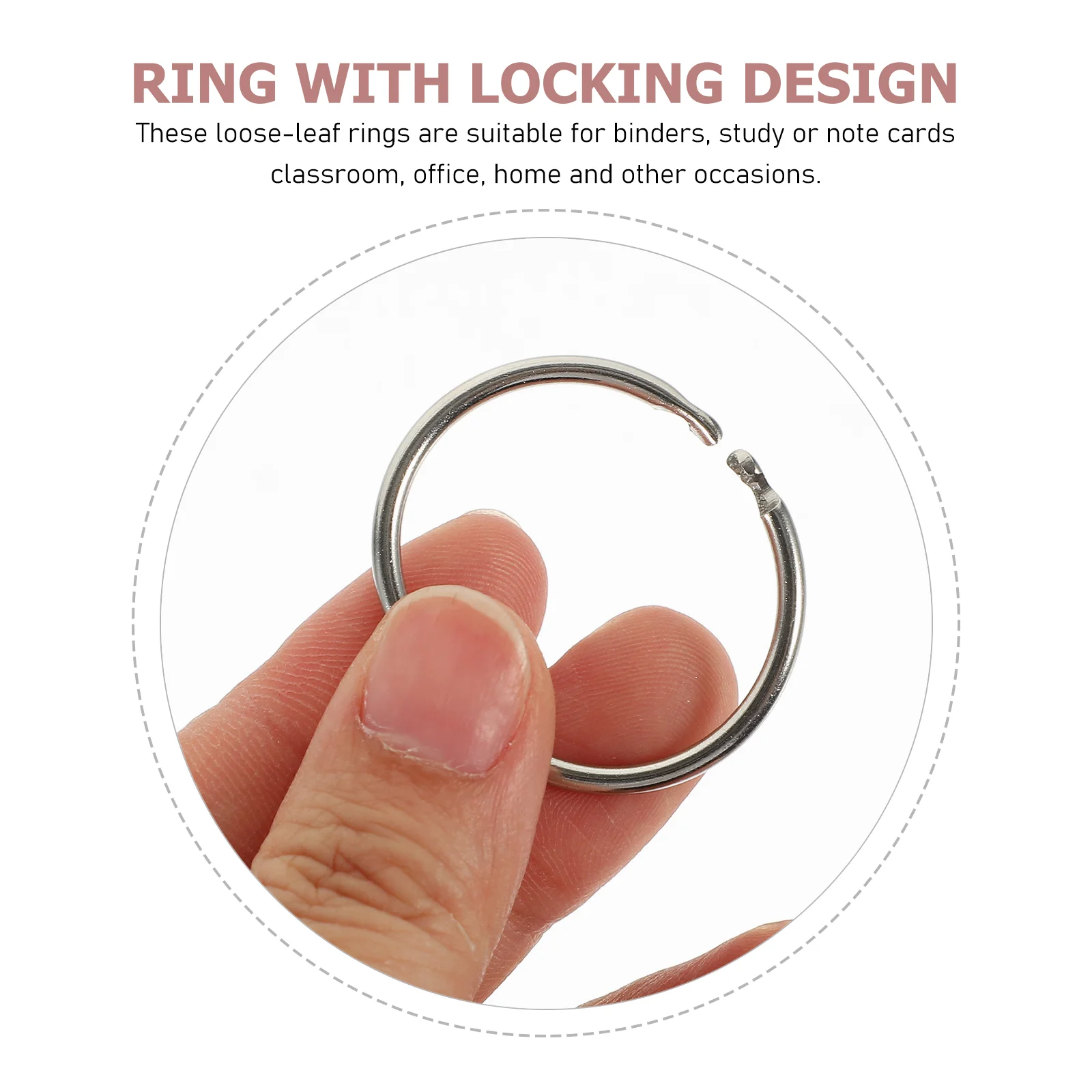 50 Pcs Loose Leaf Key Chain Loose-leaf Buckle Travel Ring Clasp Multi-function Metal Gift Card Book Rings Binder