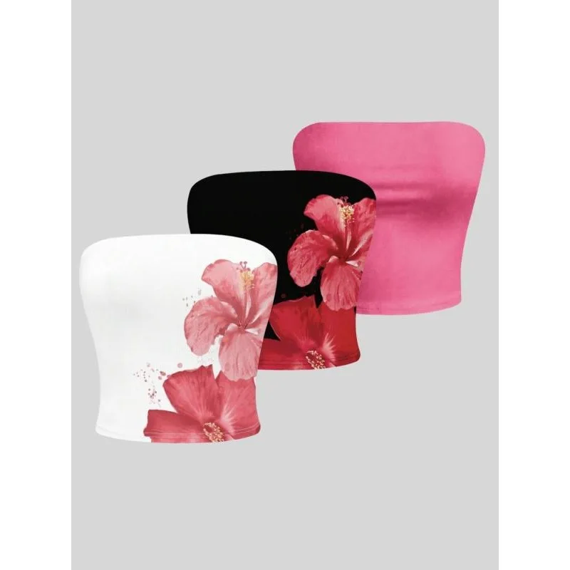 เสื้อกล้ามพิมพ์ลายสีสันสดใสสำหรับผู้หญิงไซส์ใหญ่ เสื้อแขนกุดลำลองทรงหลวม เสื้อกล้ามคอเหลี่ยมลำลองสำหรับผู้หญิง