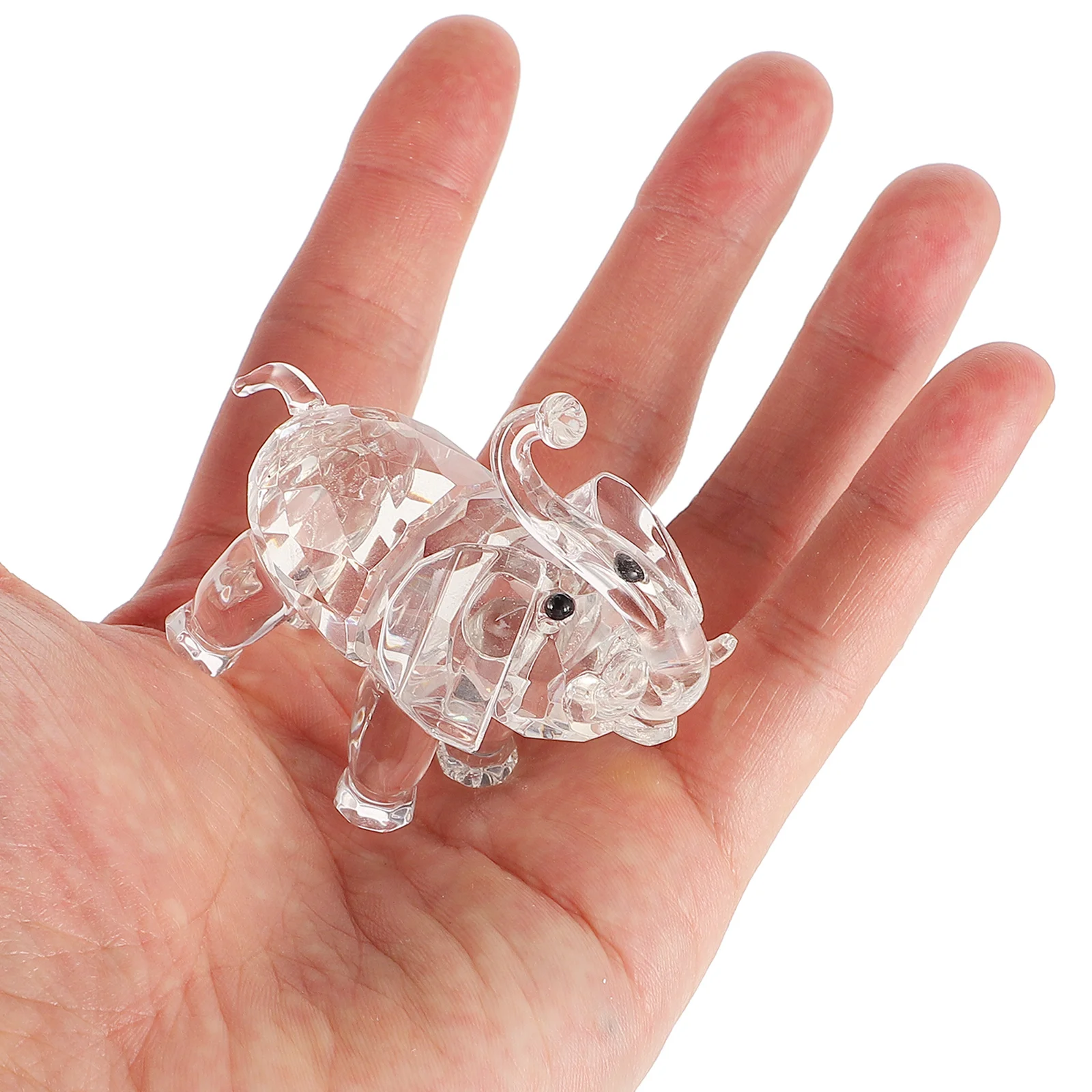 

Exquisite Glass Elephant Ornament Smooth Surface No Deform Or Fade Creative Design for Desktop Home Office Tabletop Decor
