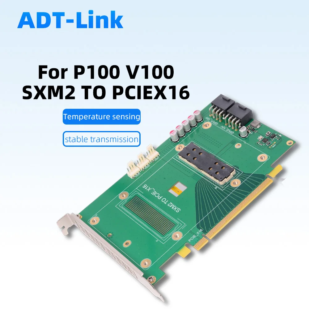 

SXM2 To PCIE X16 Adapter Board for Nvidia P100 V100 Module Graphics Card Temperature Sensing Expansion Card 300W GPU Dual 8PIN